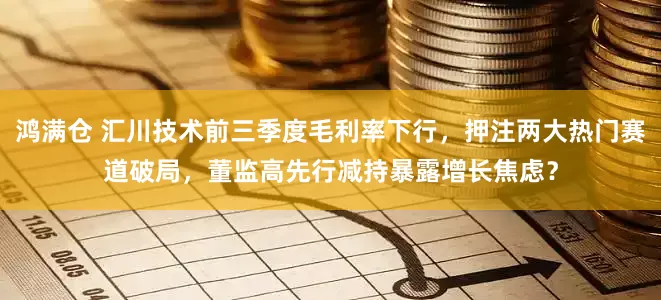 鸿满仓 汇川技术前三季度毛利率下行，押注两大热门赛道破局，董监高先行减持暴露增长焦虑？